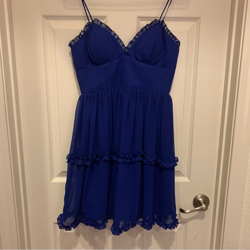 Morgan & Co. Elegant Blue Spaghetti Strap Dress